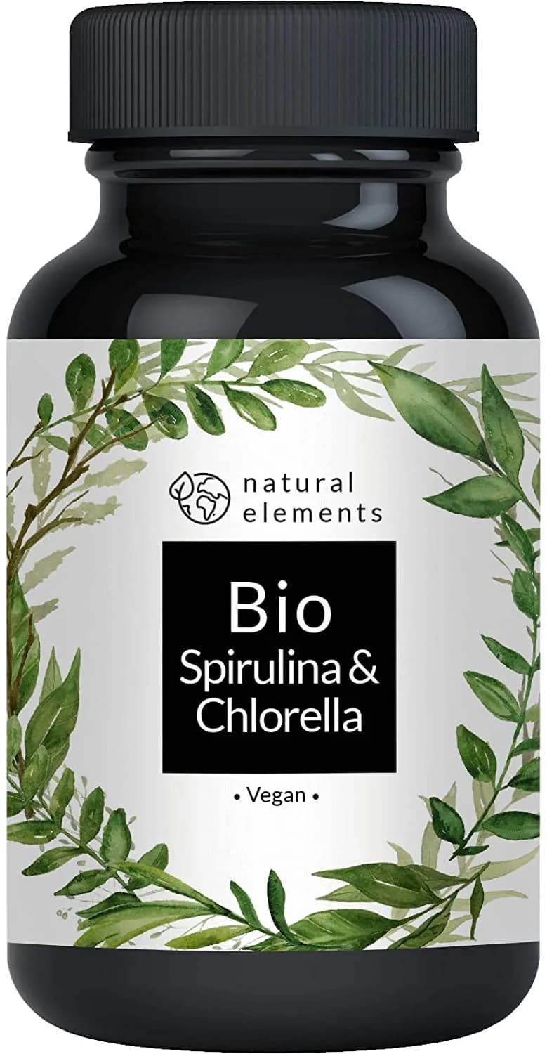 Natural Elements Organic Spirulina & Chlorella Tablets | 500 Tablets