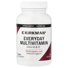 EveryDay Multivitamin without Vitamins A & D, 180 Capsules by Kirkman