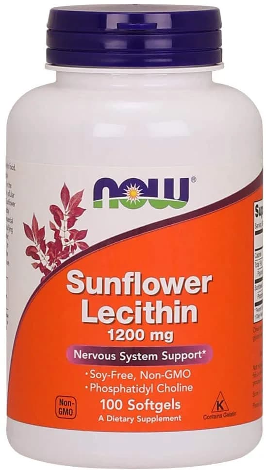 Sunflower Lecithin with Phosphatidyl Choline, 1200 mg, 100 Softgels by NOW