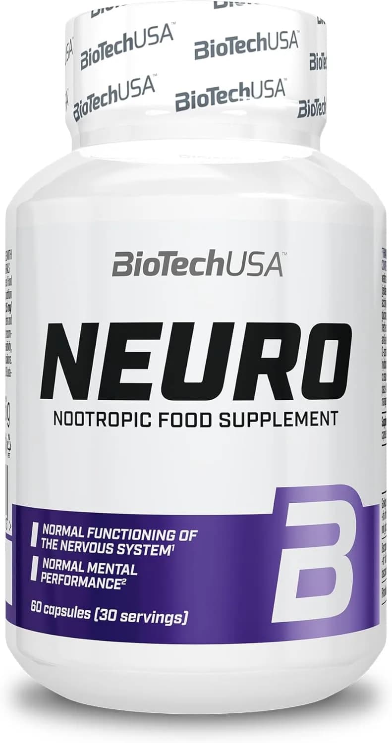 BioTechUSA Neuro Dietary Supplement Capsules with Plant Extracts, Vitamins and Minerals, 60 Capsules