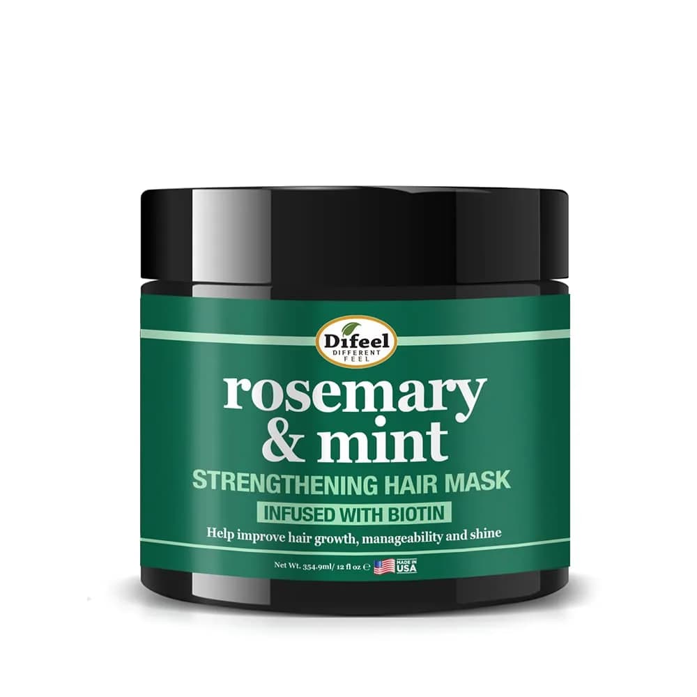 Difeel Rosemary & Mint Strengthening Hair Mask, 12 oz