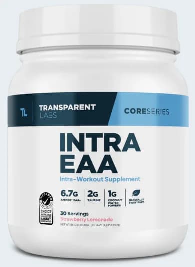 Transparent Labs Intra-Workout – Naturally Flavored Strawberry | Essential Amino Acids, Electrolytes & Hydration Support for Performance & Recovery – 30 Servings