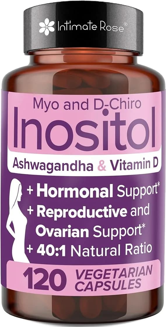 Myo-Inositol & D-Chiro Inositol 401 Blend + Vitamin D3 + Ashwagandha - Vegan Capsule - Hormone Balance & Healthy Ovarian Support for Women - 100% All-Natural PCOS Supplement - Made in USA