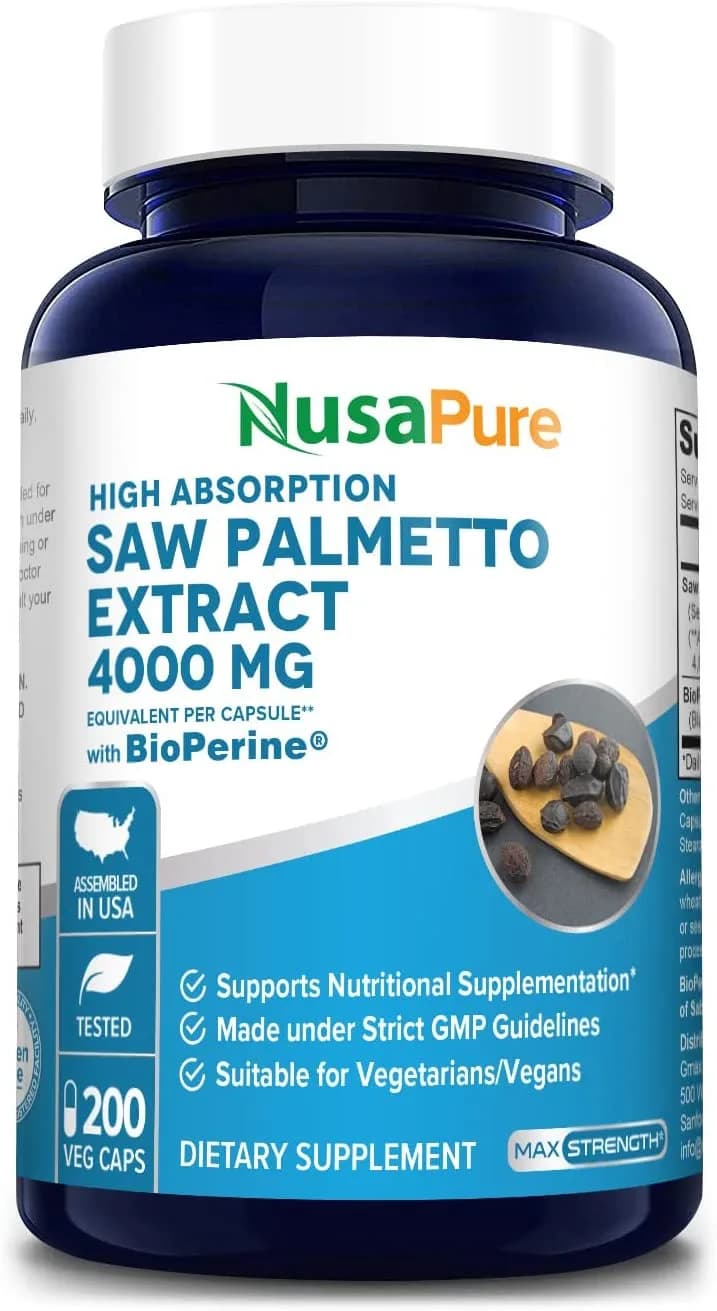 Saw Palmetto Extract, 4000 mg, 200 Capsules by Nusapure