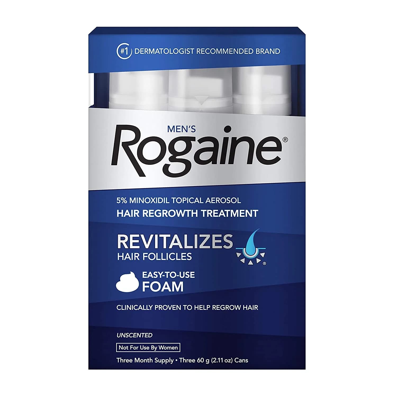 Rogaine Men's Rogaine 5% Minoxidil Foam for Hair Loss 60 ml *3 Bottle