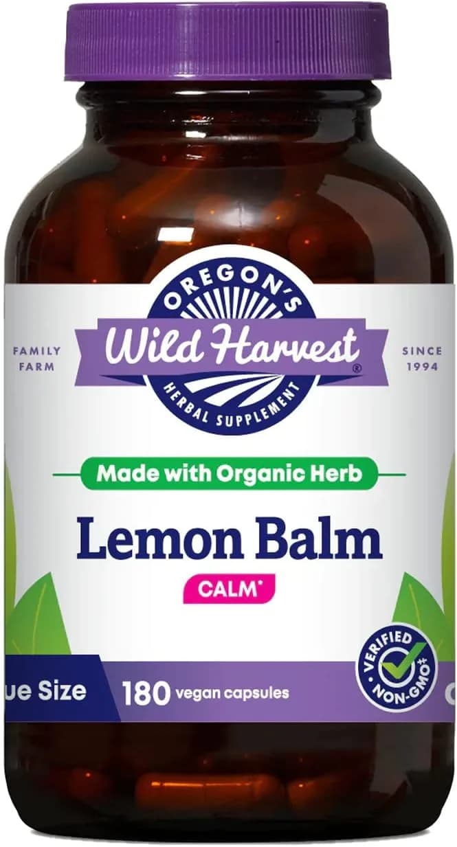 Oregon's Wild Harvest Organic Lemon Balm, 180 Capsules