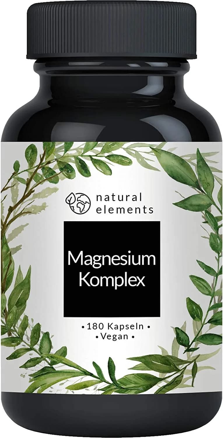Natural Elements Premium Magnesium Complex Made from 5 High-Quality Compounds, 400 mg Elemental Magnesium Per Daily Doseناتشرال اليمنتس خليط الماغنسيوم لصحة القلب والمخ والأوعية الدموية،180 كبسولة