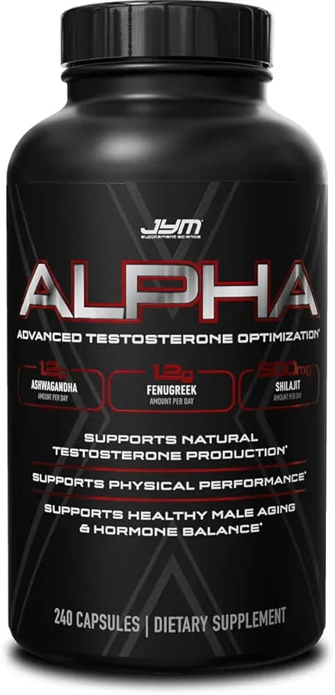 Alpha JYM X Advanced Hormone Optimization | Boost Testosterone & Vitality | 240 Capsules
