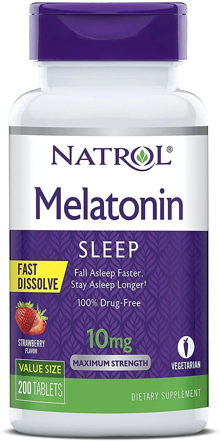 Fast Dissolve Melatonin Sleep Support, 10 mg, 100 Count by Natrol