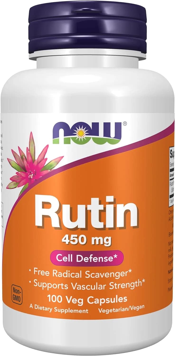NOW Supplements, Rutin 450 mg, Free Radical Scavenger, Cell Defense, 100 Capsules