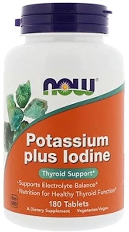 Potassium Plus Iodine Potassium, 99 mg, 180 Tablets by NOW