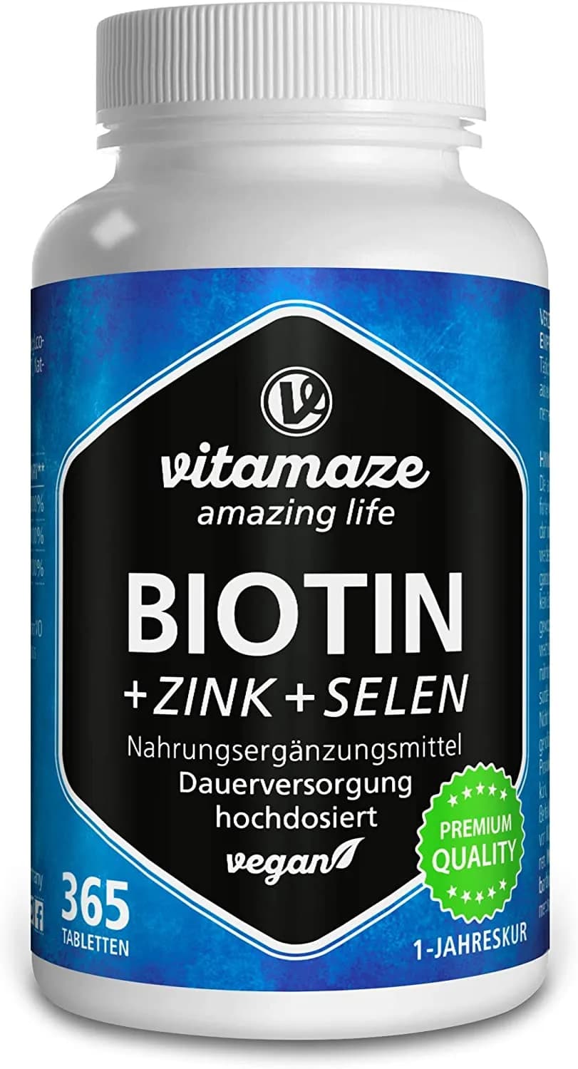 Vitamaze amazing life Biotin with Selenium and Zinc for Hair Growth, Skin and Nails, 365 Tablets