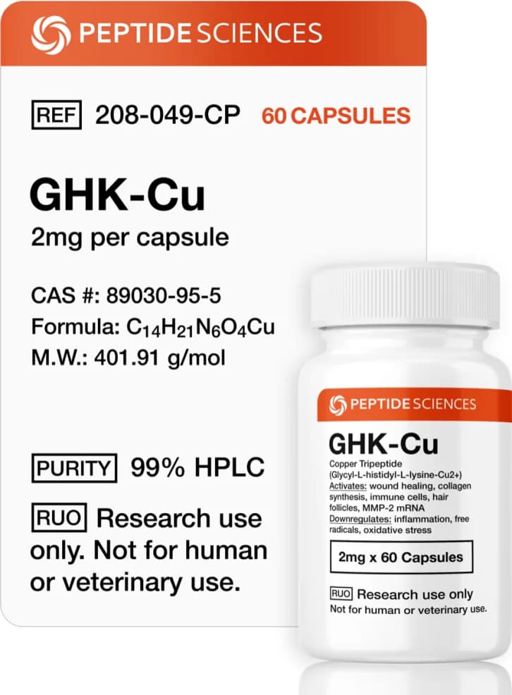 GHK-Cu per cap Systemic Anti-Aging & Repair, 2 mg, 60 Capsules by Peptide Sciences
