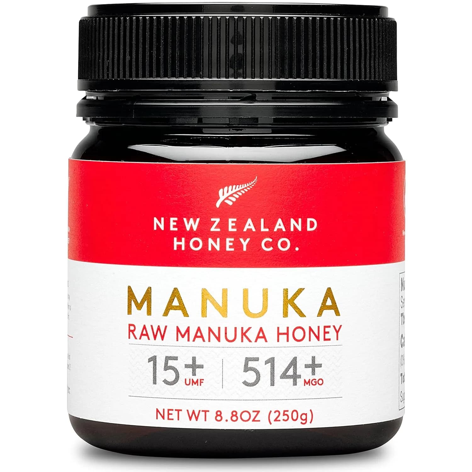 Raw Manuka Honey UMF 15+ MGO 514+, 250 g by New Zealand Honey Co.
