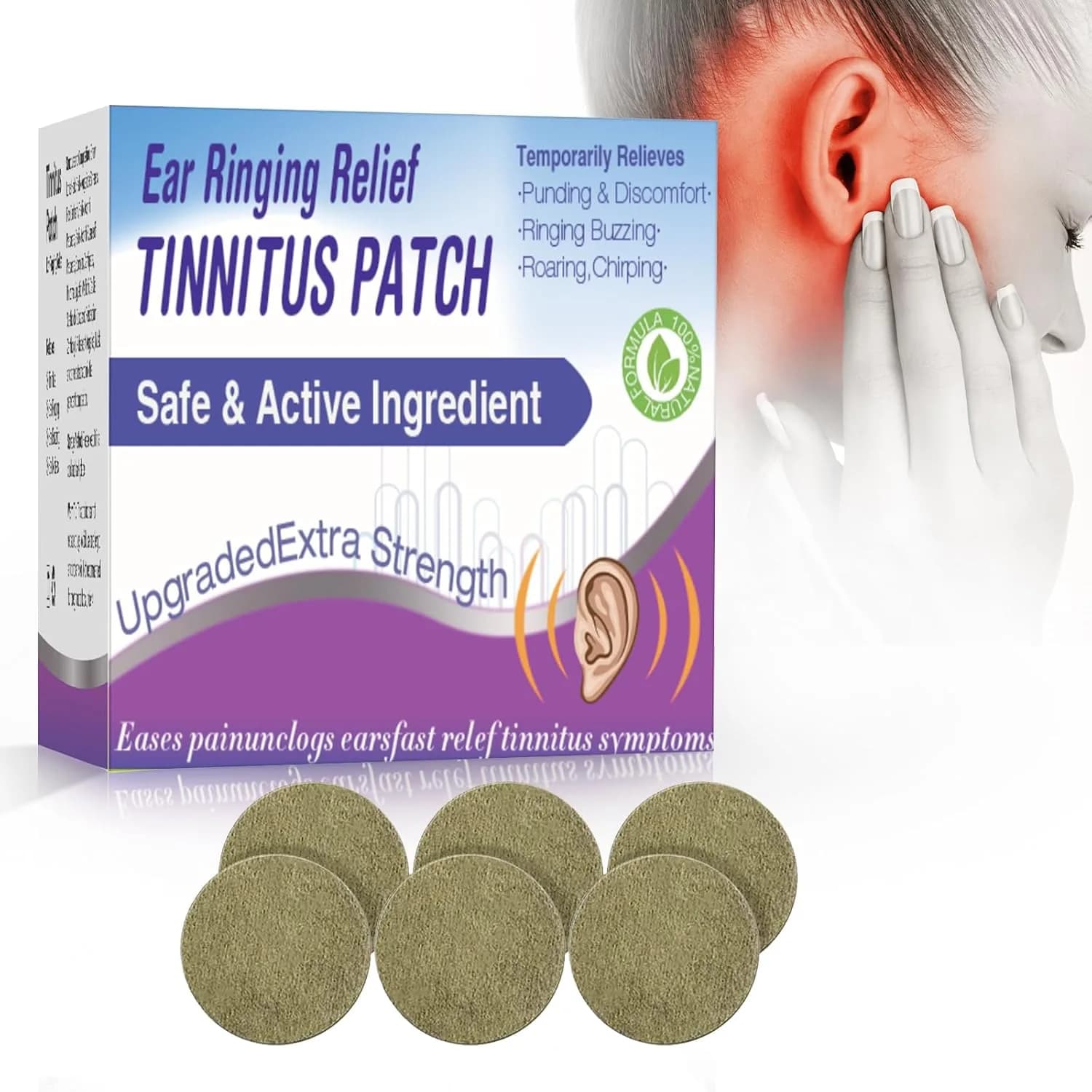 Tinnitus Relief Patches for Ringing Ears | Reduce Ear Noise & Improve Hearing | 50 PCS