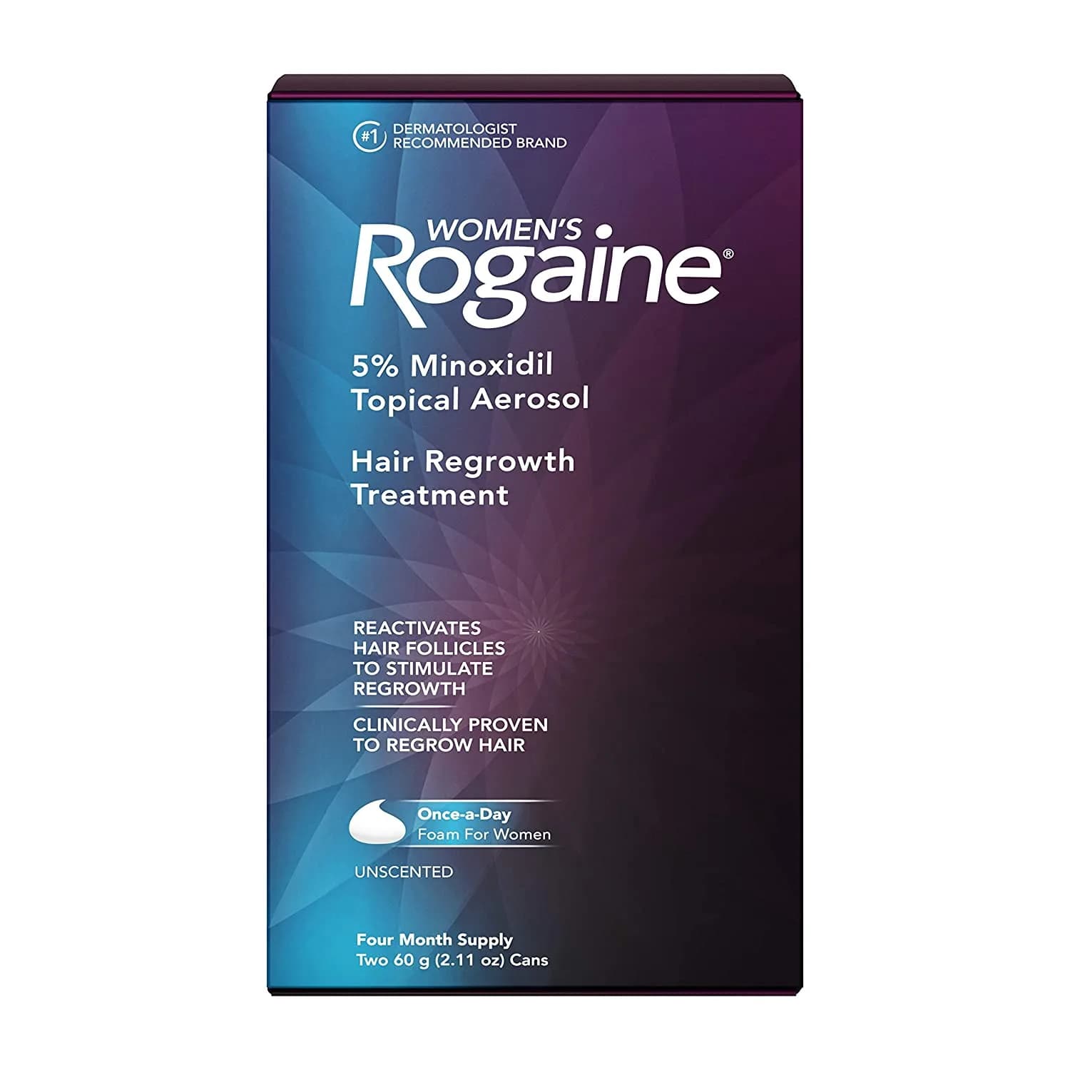 Women's Rogaine 5% Minoxidil Foam for Hair Thinning and Loss - 4-Month Supply