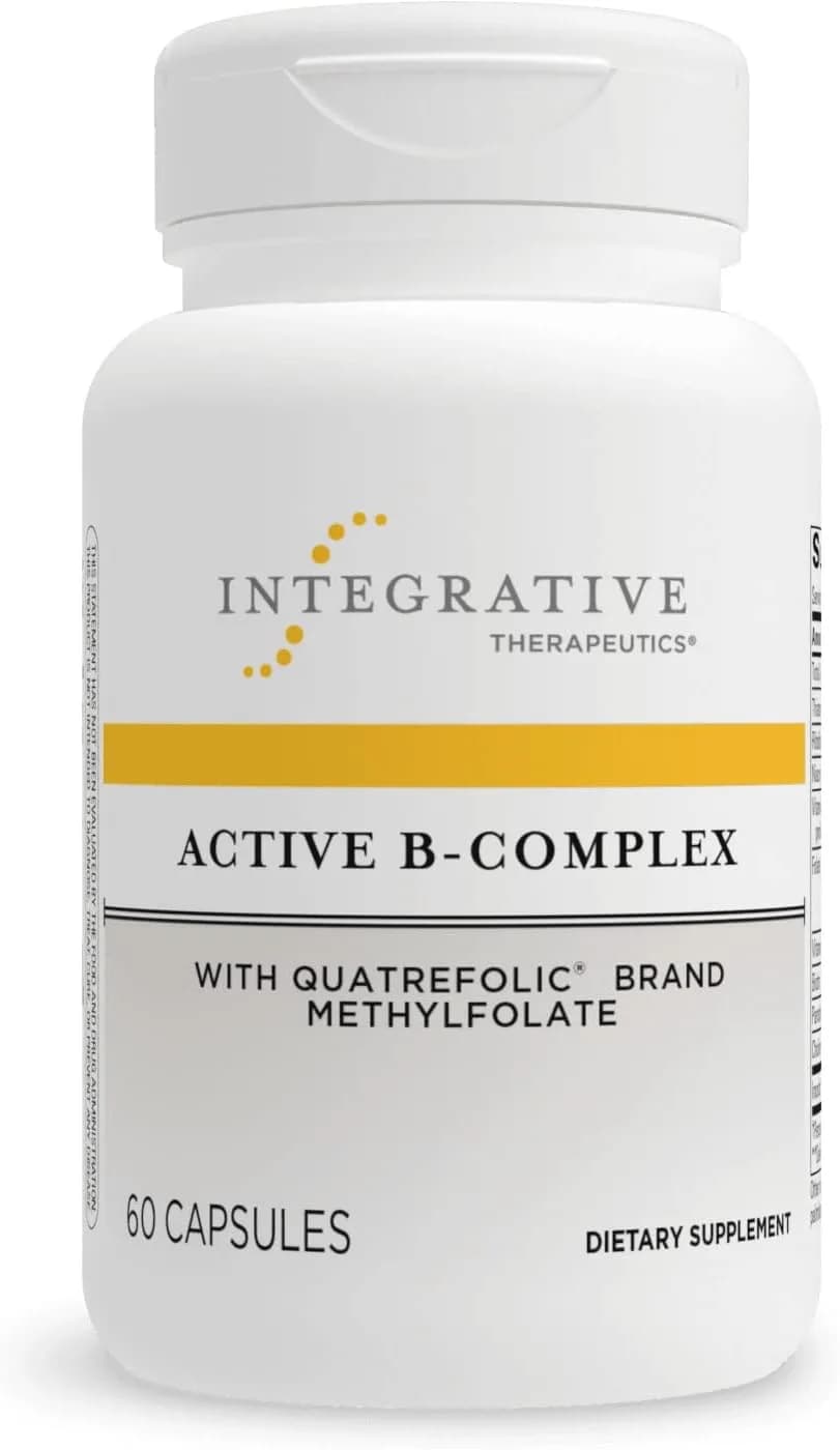 Integrative Therapeutics Active B-Complex – Energy Metabolism Support* – B-Complex Vitamin Supplement with 8 B-Vitamins, Vitamin B12, Folate, Choline – 60 Capsules