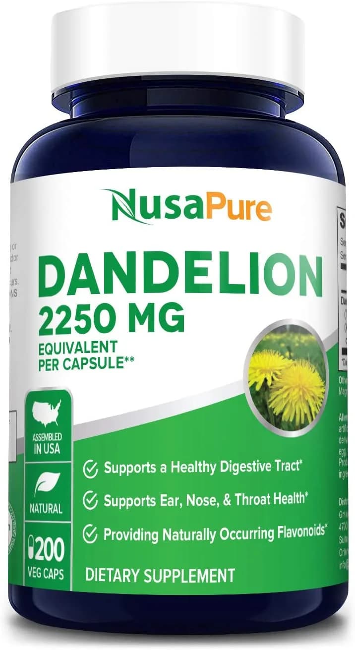 Dandelion Extract, 2250 mg, 200 Capsules by Nusapure