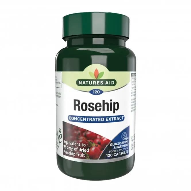 Natures Aid Rosehip Rosa Canina Extract Vegan, 750 mg, 120 Capsules