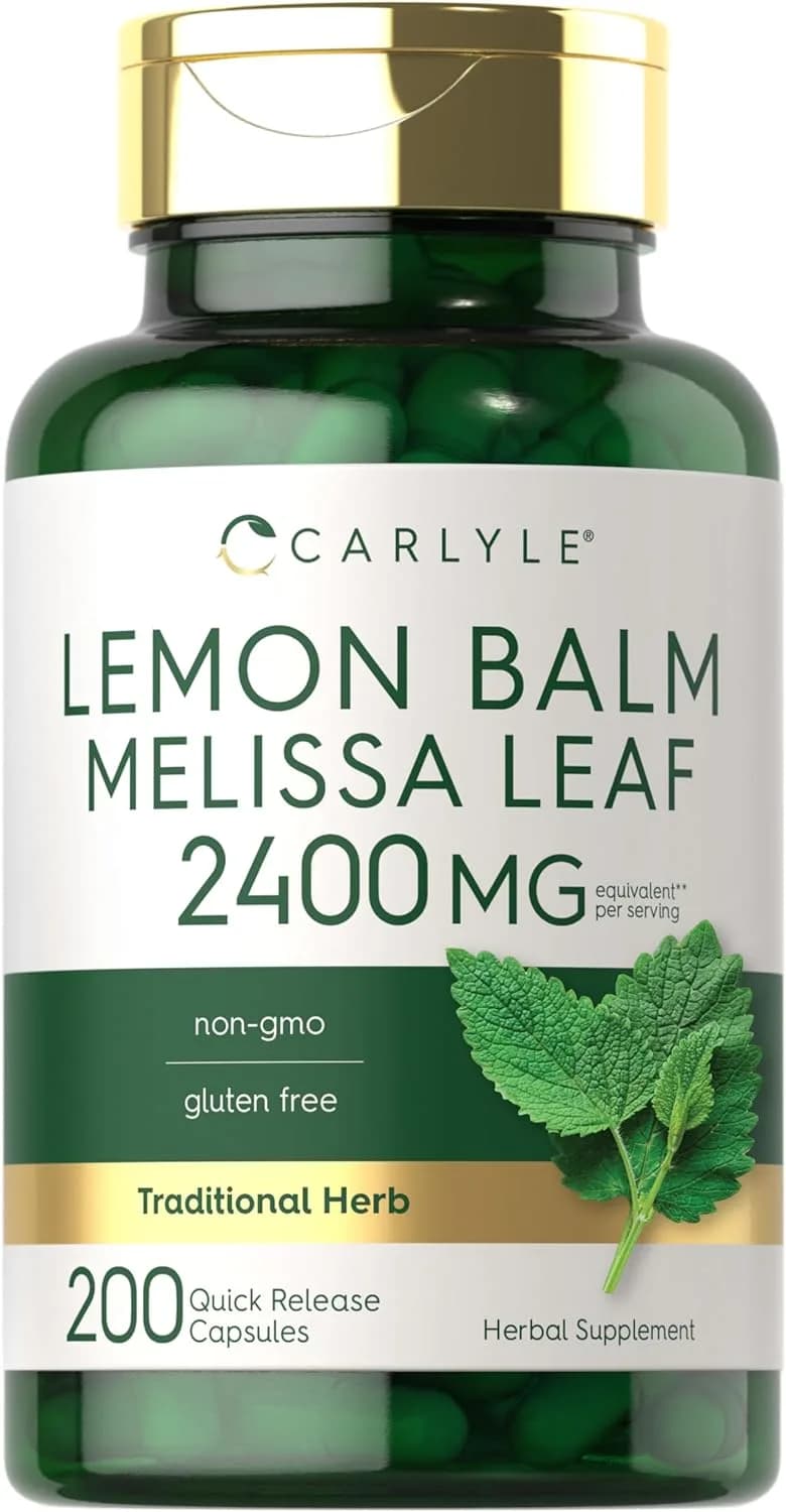 Lemon Balm Melissa Leaf, 2400 mg, 200 Capsules by Carlyle nutritional