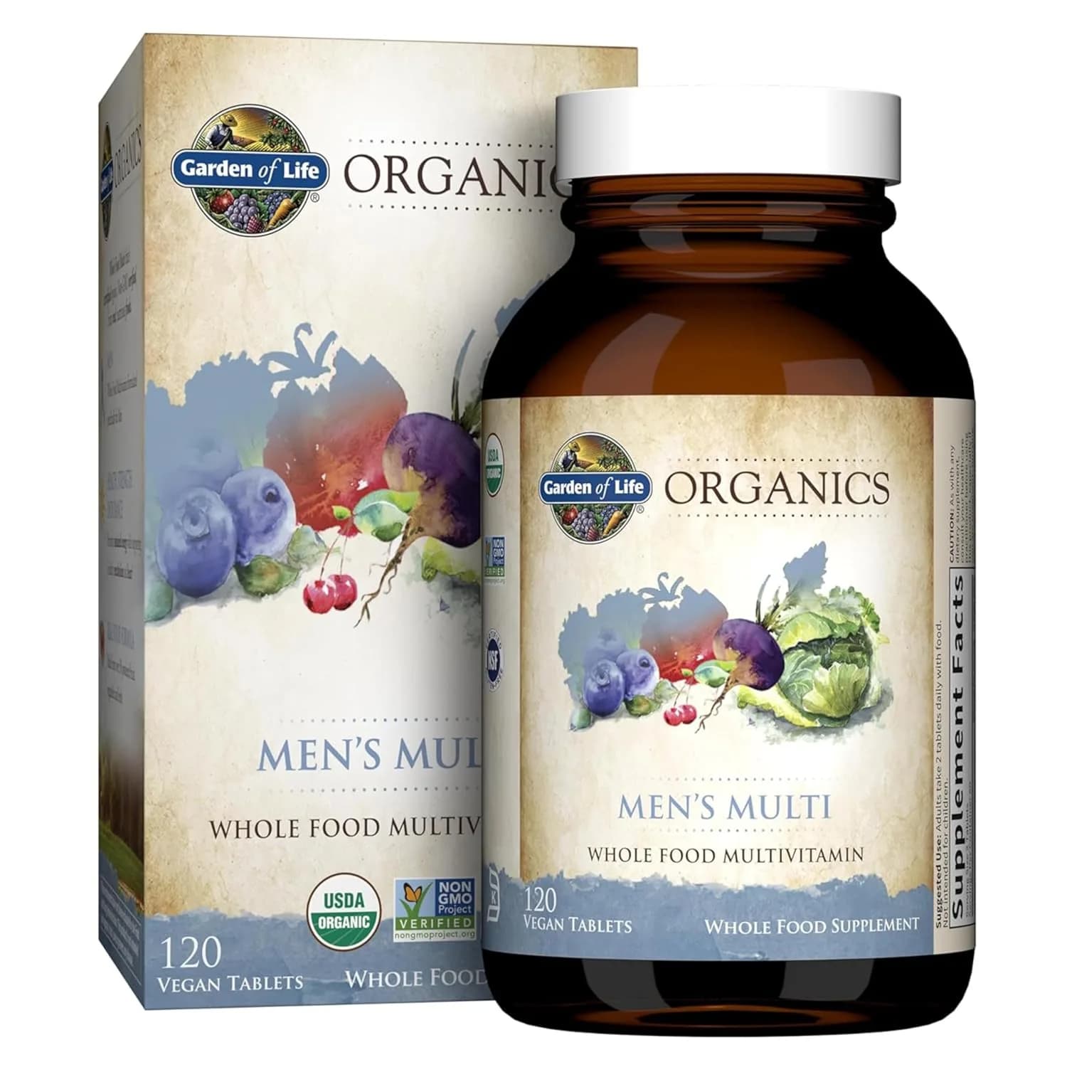 Organic Multivitamin for Men 120 Vegan Tabs by Garden of Life
