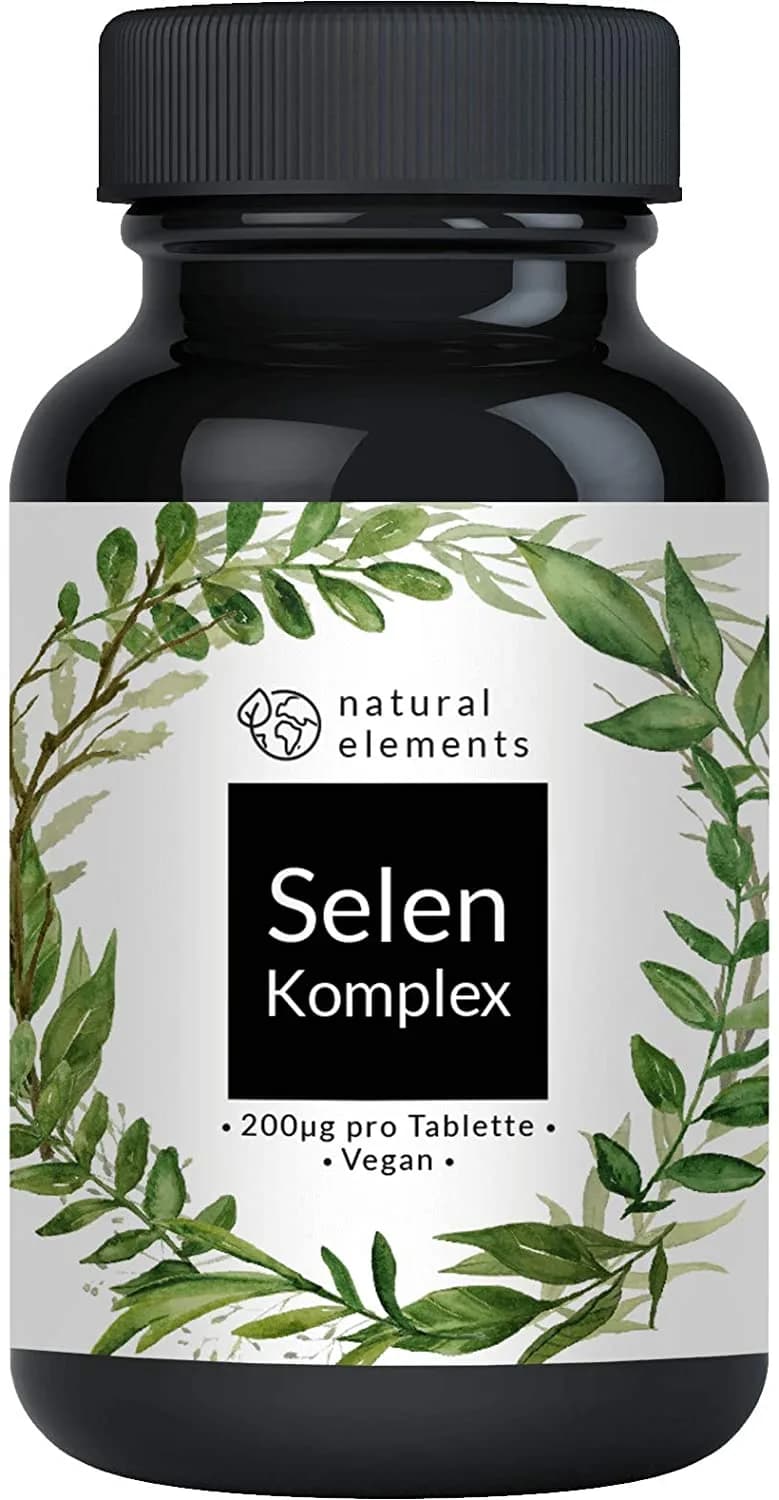 natural elements Selenium Complex - 365 Tablets with 200μg Each - Premium Complex of Sodium Selenite and Selenomethionine خليط السيلينيوم 200 ميكروجرام للحباية _ مركب ممتاز من سيلينات الصوديوم وسيلينوميثيونين ، 365 حباية