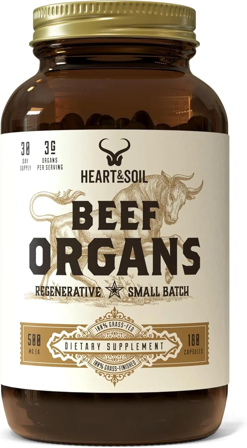 HEART & SOIL Beef Organs, 180 Capsules