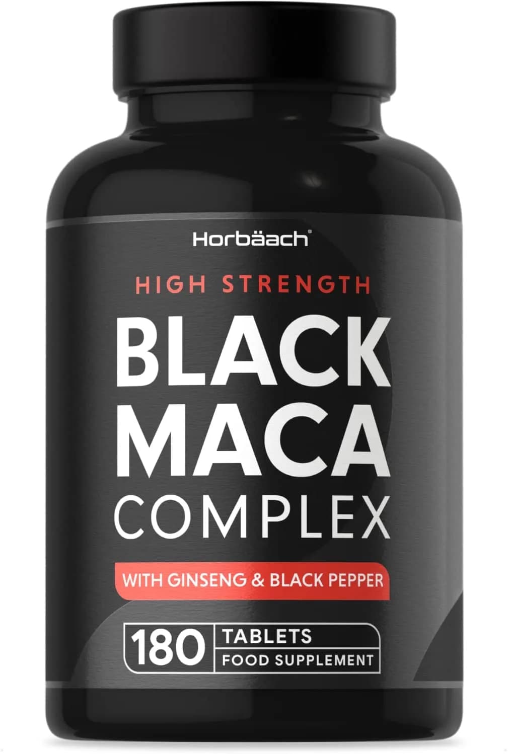 Black Maca Complex 6000mg | 180 Vegan Tablets | 100% Peruvian Black Maca, Maca Root Extract, Panax Ginseng & Black Pepper | Non-GMO, Gluten Free Supplement (6 Months Supply)