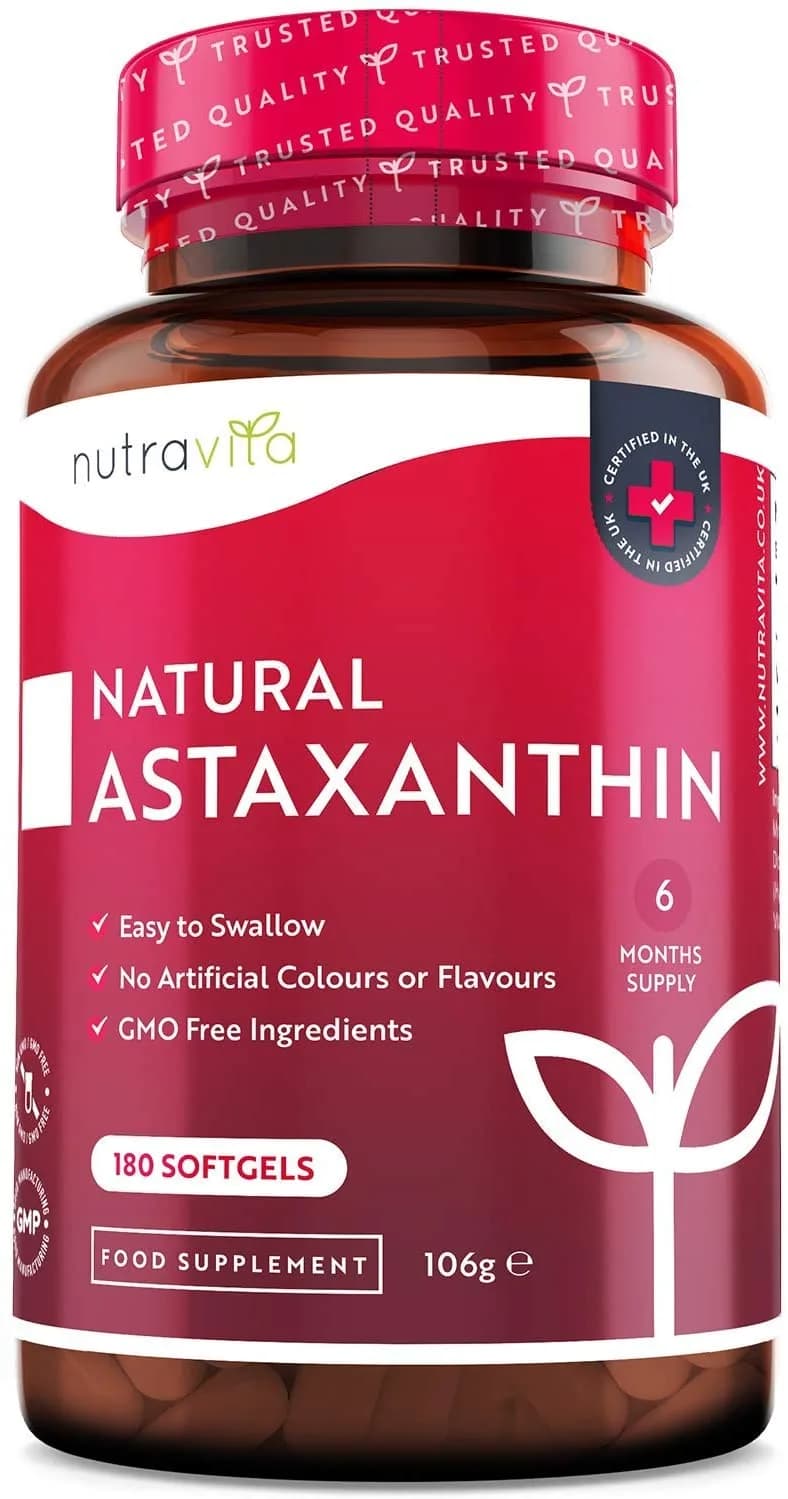 Nutravita Astaxanthin 18mg 5% Oil – 180 Softgels (6 Month Supply) – Natural Astaxanthin Rich Oleoresin from Haematococcus Pluvialis نيوترافيتا استازانتين الطبيعى 18 مجم للقطعة 180 سوفت جيل