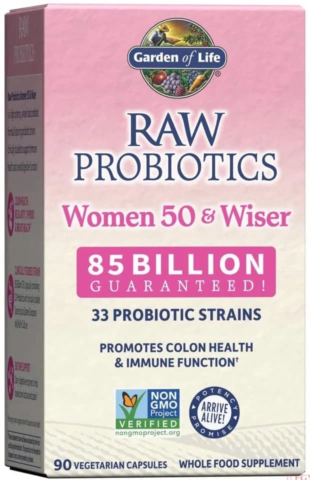 RAW Probiotics Women 50 & Wiser, 85 billion, 90 Capsules by Garden of Life