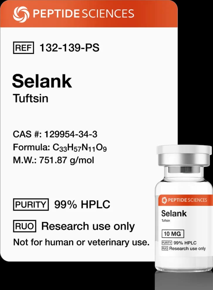 Peptide Sciences Selank, 10 mg by Peptide Sciences