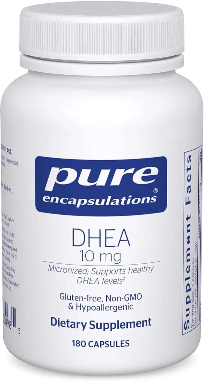 Pure Encapsulations DHEA 10 mg - Adrenal Supplement for Immune Support, Metabolism & Hormone Balance - with Micronized DHEA - 180 Capsules