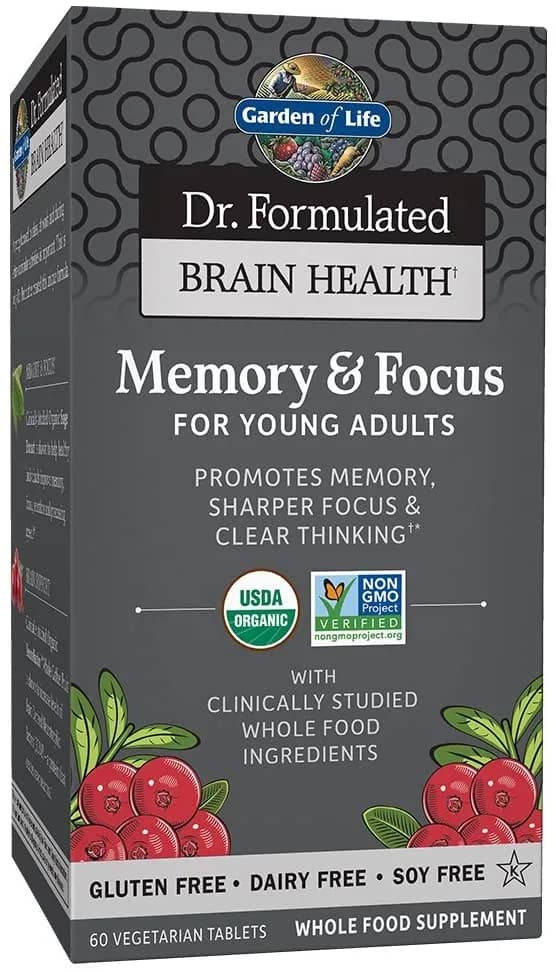 جاردن اوف لايف دكتور فورميلايد للذاكرة والتركيز لصغار البالغين ، 60 حباية