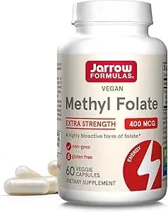 Jarrow Formulas Methyl Folate, 400 mcg, 60 Capsules by Jarrow Formulas