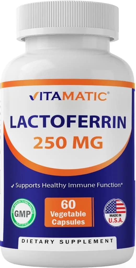 Lactoferrin Supplement Immune & Iron Support, 250 mg, 60 Capsules by Vitamatic