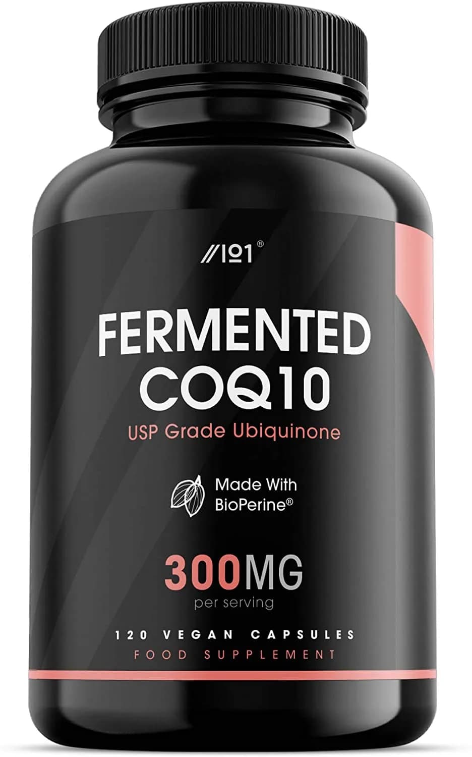 Alpha01 Fermented CoQ10 with BioPerine® - 300mg - USP Grade Ubiquinone - Naturally Fermented Co Enzyme Q10, 120 Vegan Capsules - No Additives — Non-GMO. كيو 10 المخمر العضوى مع الفلفل الأسود 300 مجم للكبسولة ، أنزيم كيو 10 المخمر بشكل طبيعى بدون إضافات ، 120 كبسولة نباتية