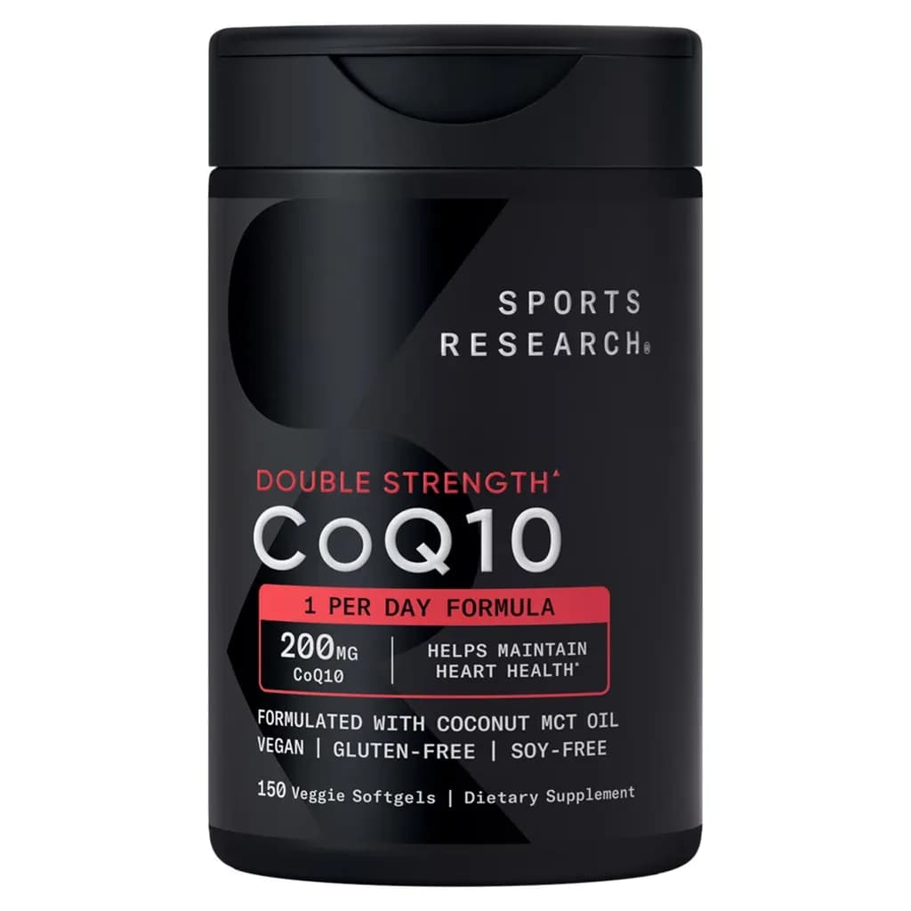 CoQ10 Double Strength 150 Vegan Softgels, 200 mg by Sports Research