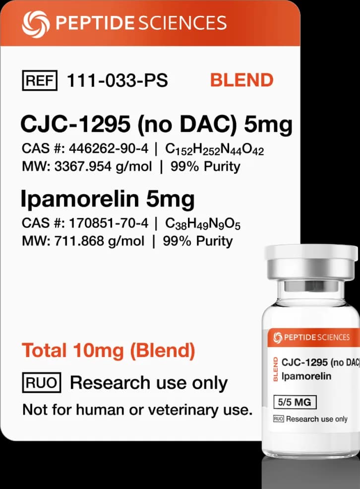 Peptide Sciences CJC-1295 (No DAC), Ipamorelin 10mg (Blend)