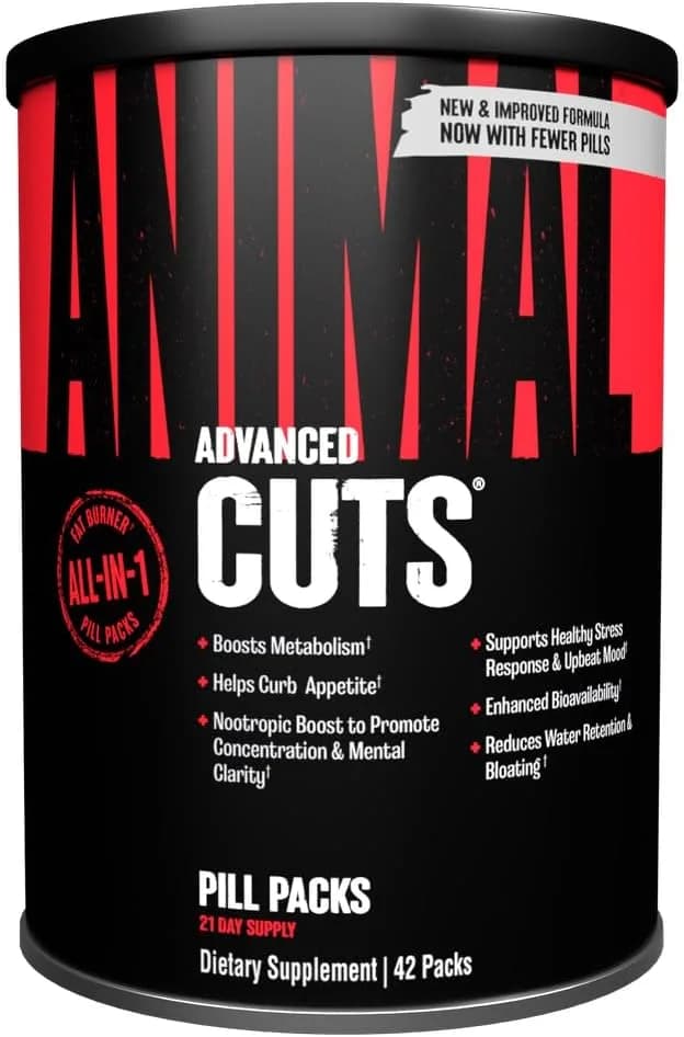 Animal Cuts – All-in-one Complete Fat Burner Supplement with Thermogenic and Metabolism Support - Energy Booster, Raspberry Ketones and Thyroid Complex – 42 Count