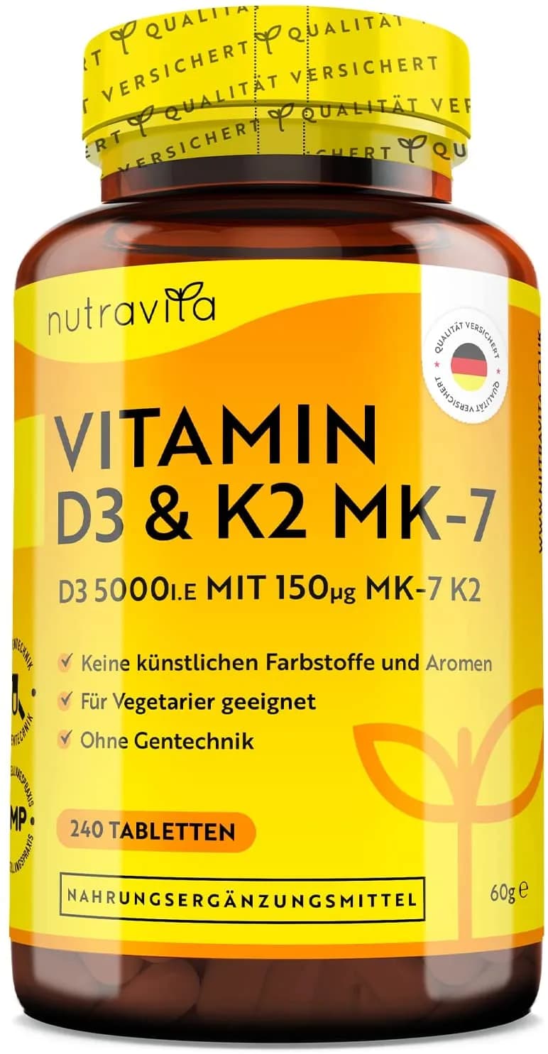 Vitamin D3 & K2 Bone Heart, 240 Tablets by Nutravita
