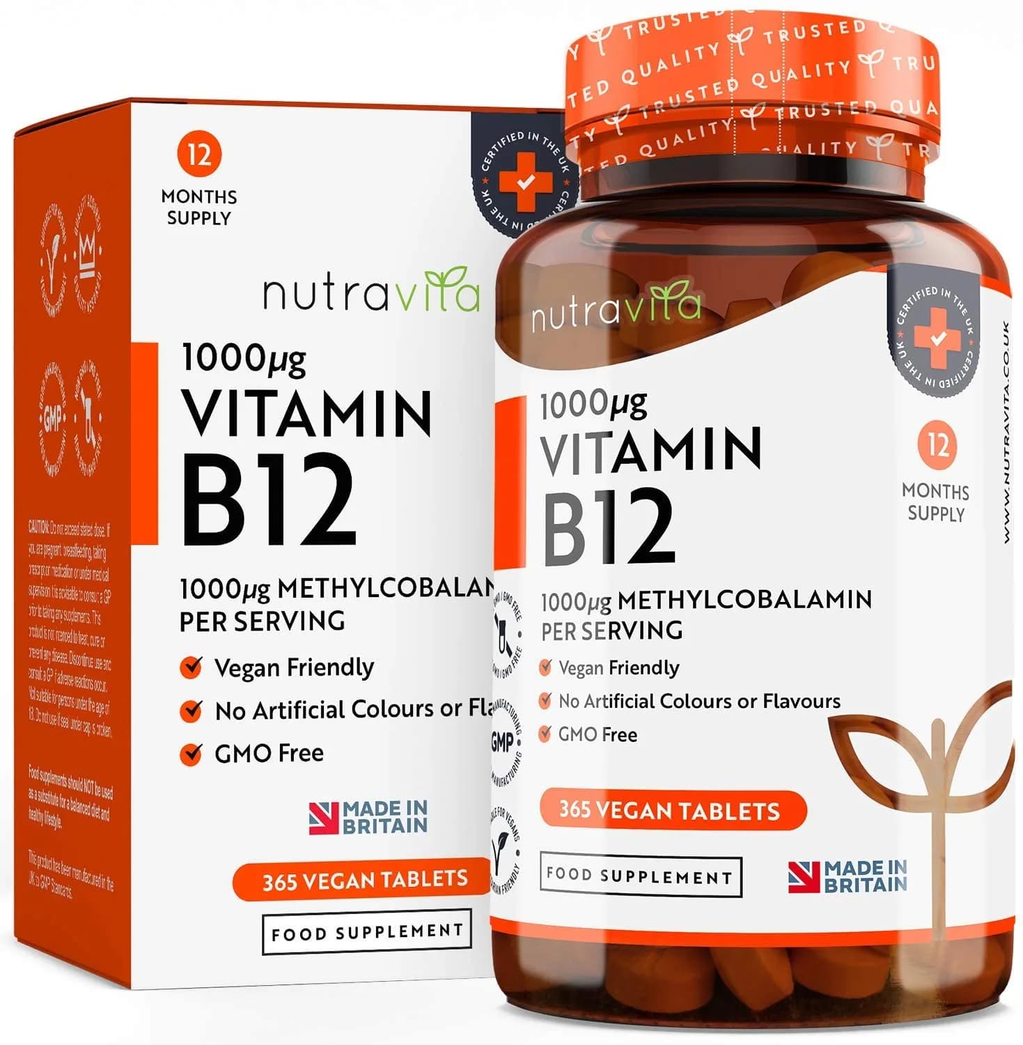 Vitamin B12 (Methylcobalamin), 1000 mcg, 365 Tablets by Nutravita