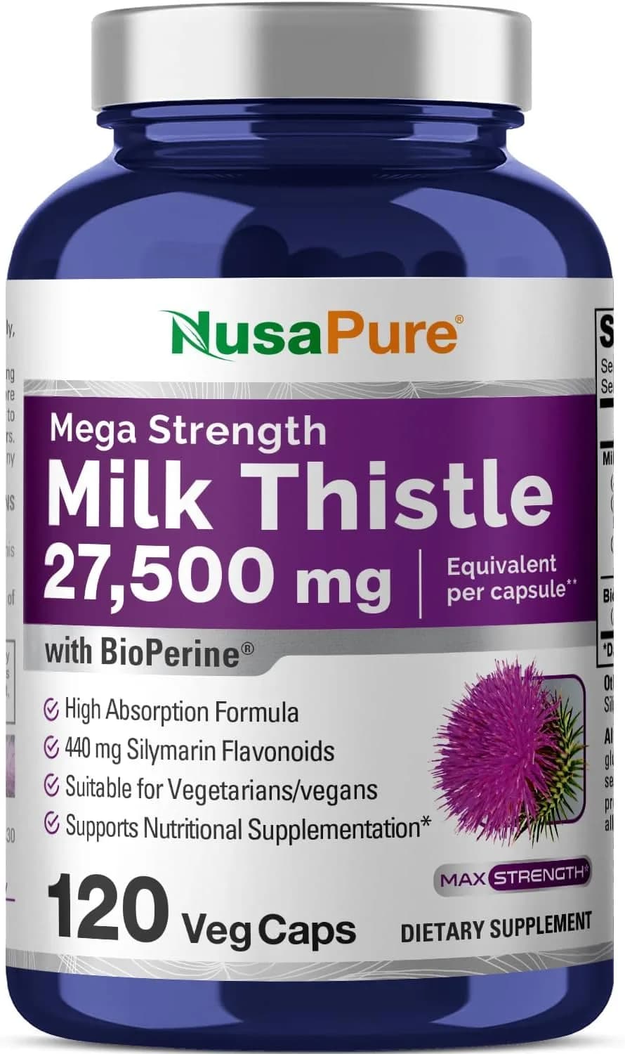 Nusapure NusaPure Milk Thistle Extract 27,500mg 120 Capsules