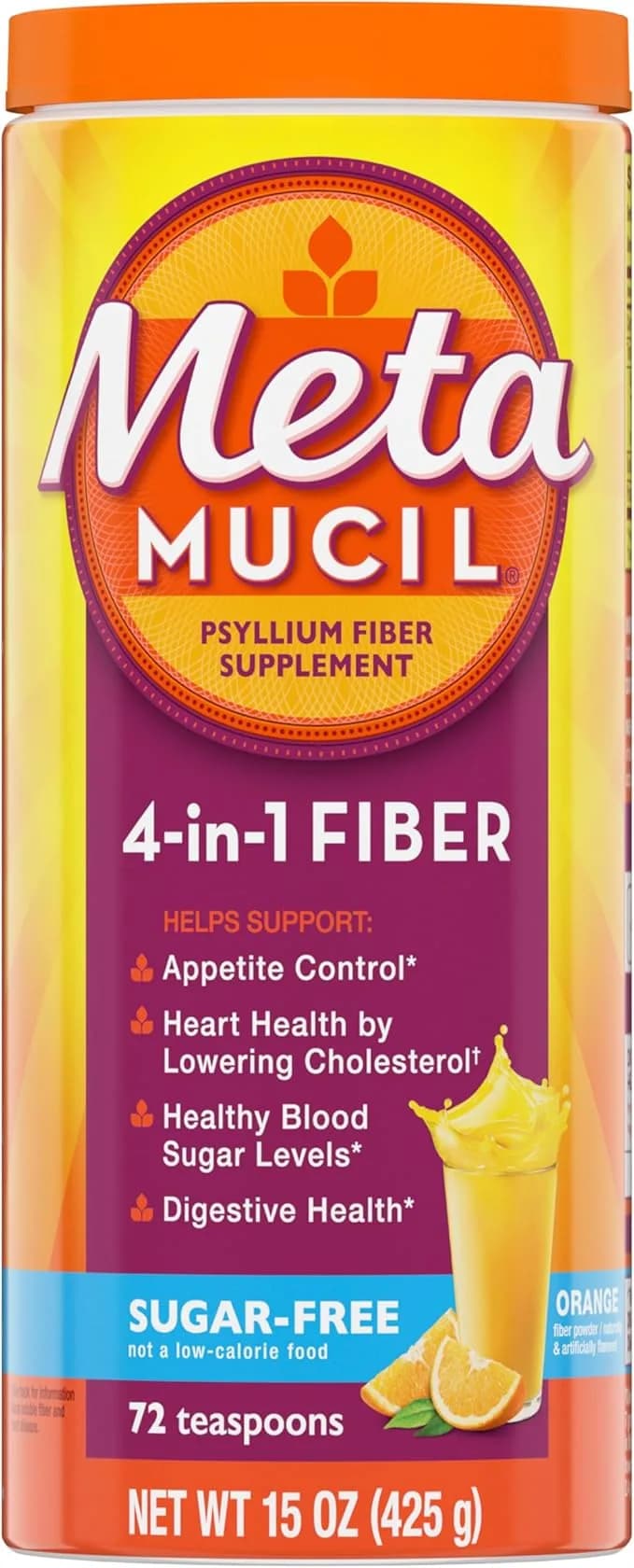 4-in-1 Psyllium Fiber Supplement Digestive Health 72 by Metamucil