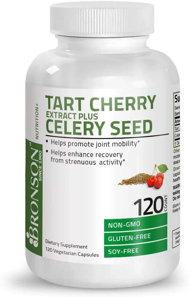 BRONSON Vitamins Tart Cherry Extract + Celery Seed, 120 Veg Capsules by BRONSON Vitamins