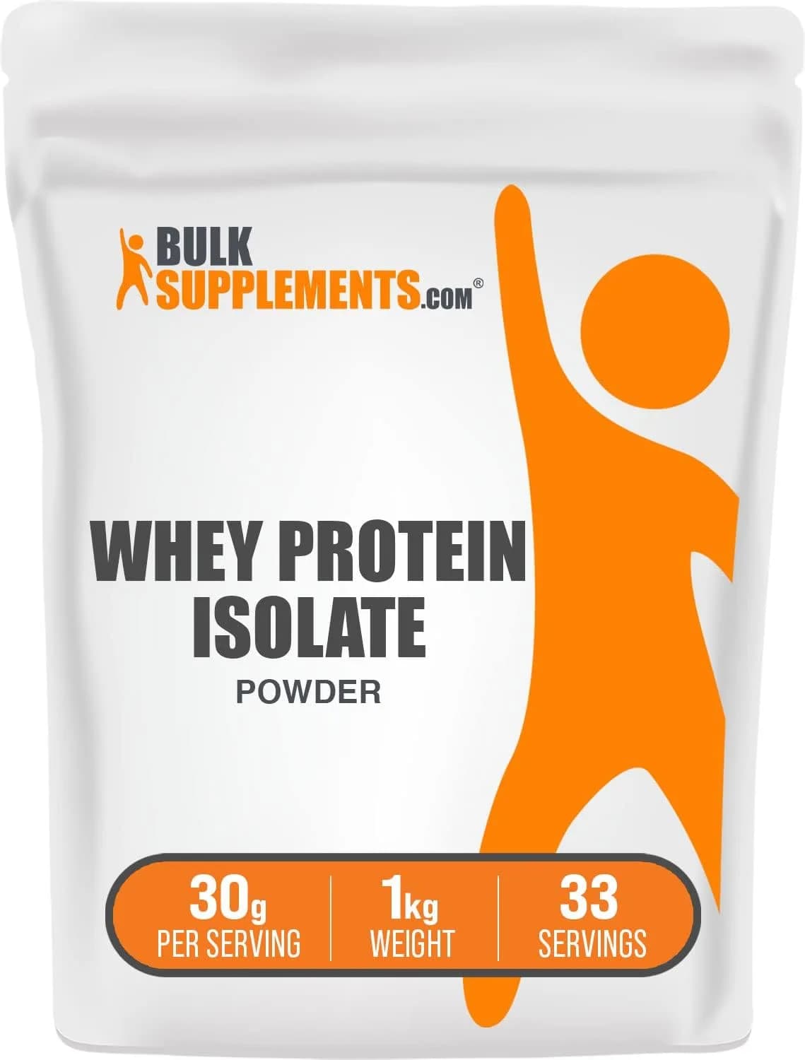 BULKSUPPLEMENTS Whey Protein Isolate Powder - Unflavored Protein Powder, Whey Isolate Protein Powder,  30g per Serving.