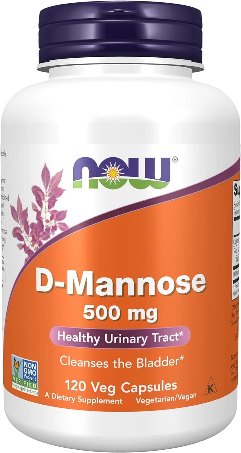 NOW D-Mannose 500 mg, 120 Veg Capsules