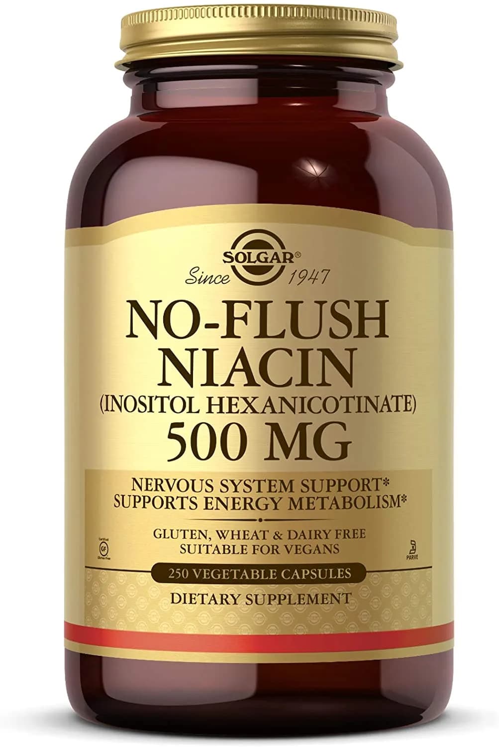 No-Flush Niacin, 500 mg, 250 Capsules by Solgar