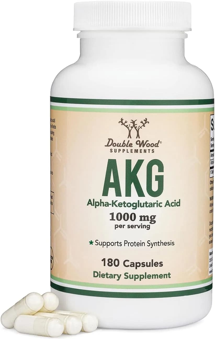AKG Alpha-Ketoglutaric Acid, 1000 mg, 180 Capsules by Double wood supplements