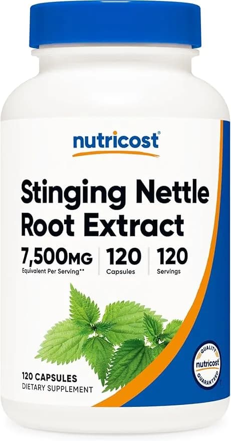 Stinging Nettle Root Extract 10:1 Potency, 7500 mg, 120 Veg Capsules by NutriCost