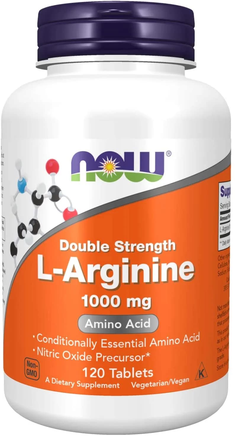 NOW L-Arginine 1000 mg, Nitric Oxide Precursor 120 Tablets